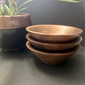VTG Walnut Bowls lot of 3